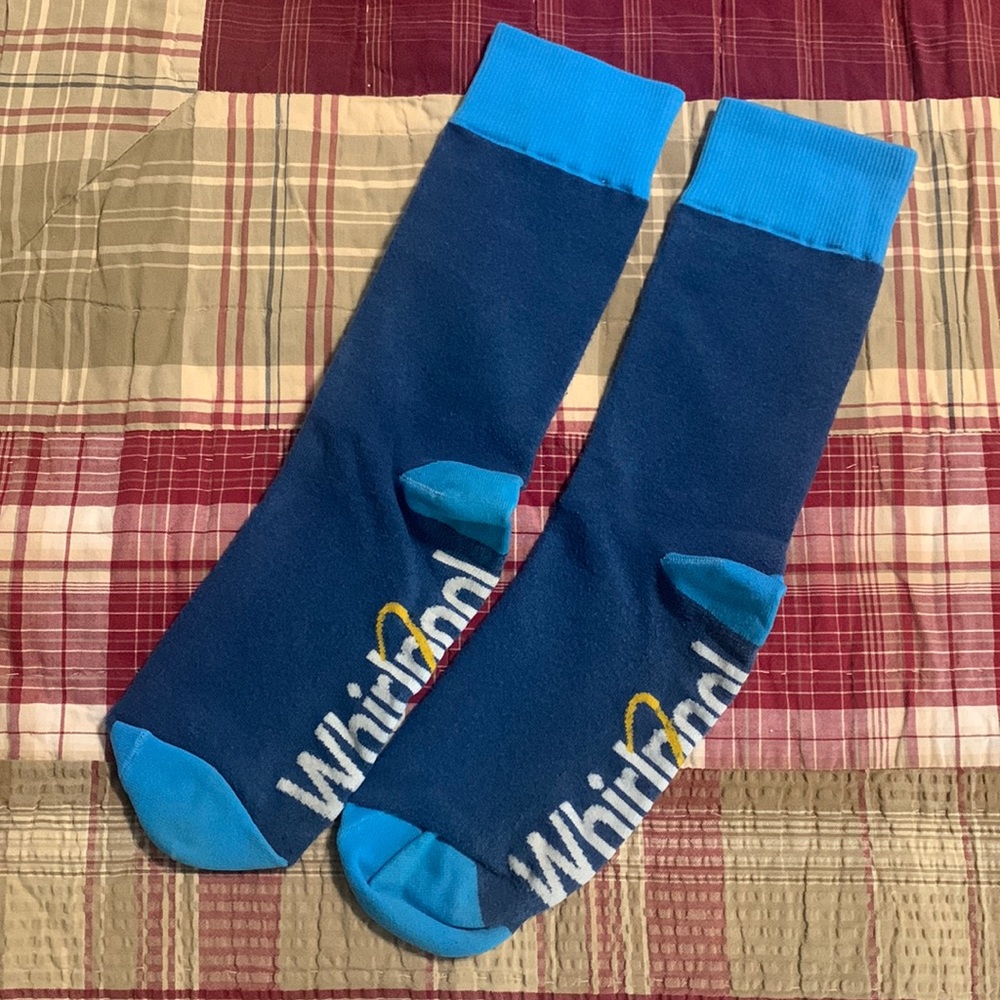 NWOT Whirlpool blue crew socks unisex men’s women’s